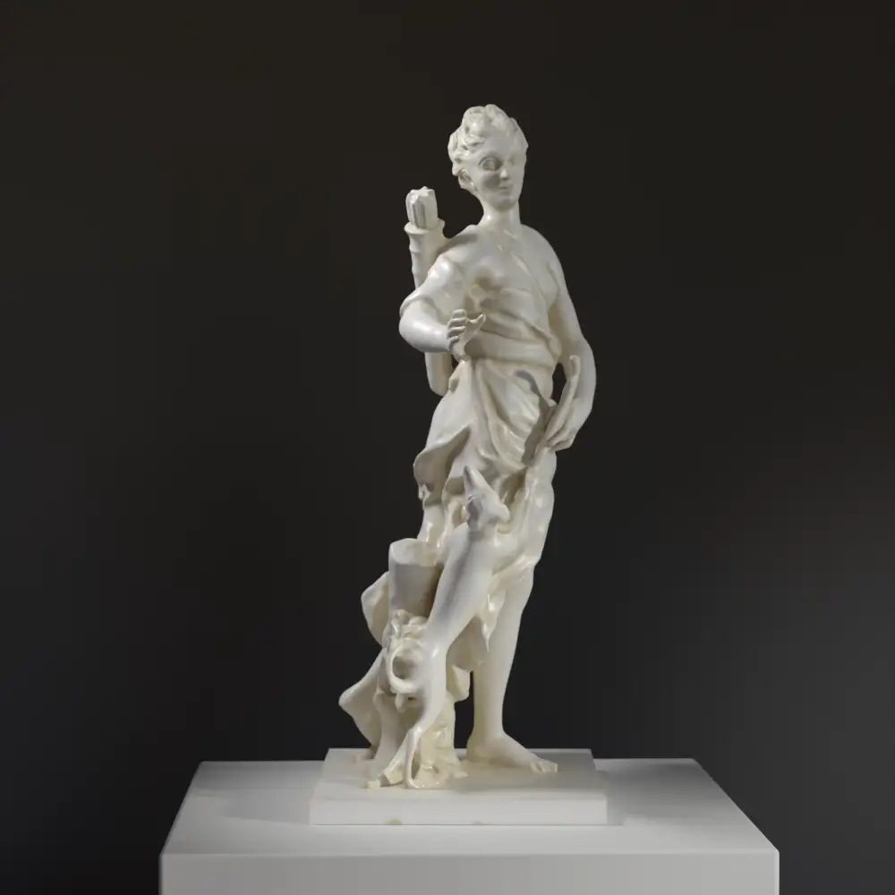 Réplica de la Escultura del Compañero de Diana III en el Louvre, París, Francia.