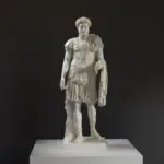 Escultura de la Estatua Cuirassada de Marco Aurelio en resina con efecto de pátina.