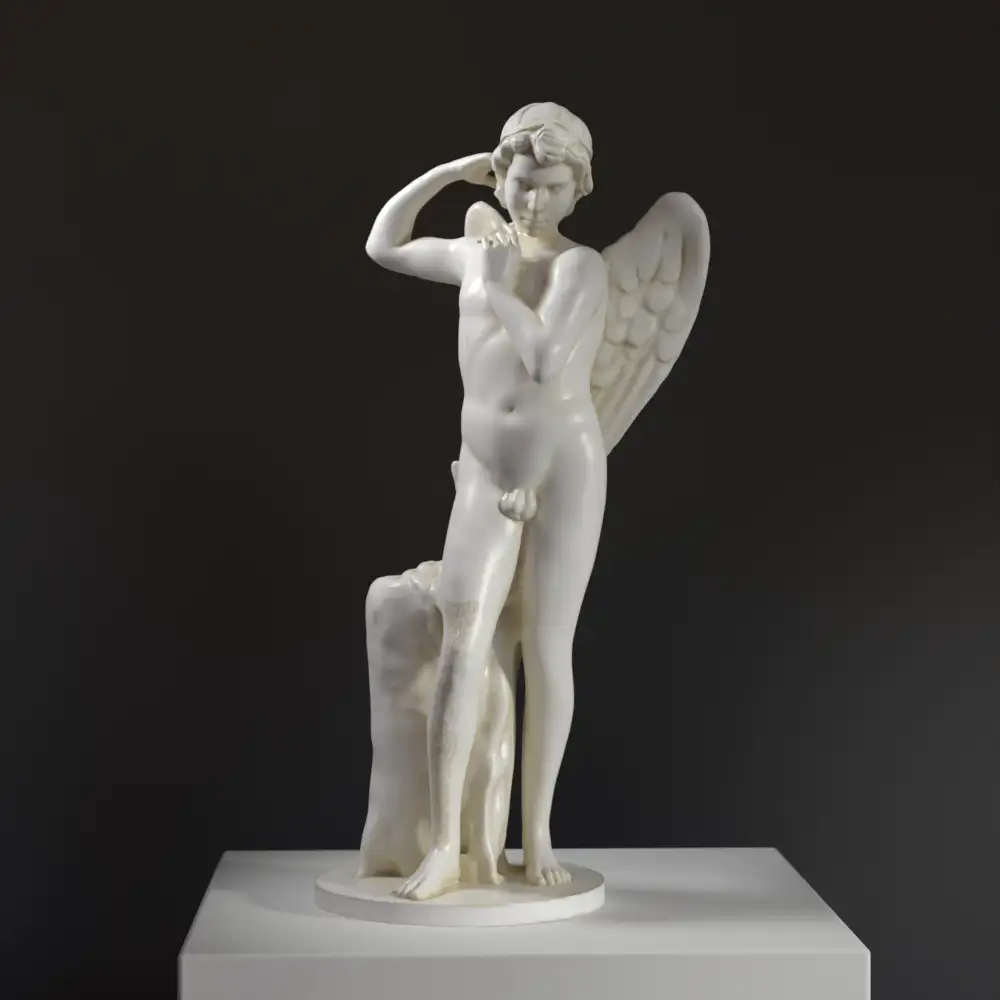 Escultura de Cupido con un Flecha en resina de alta calidad.
