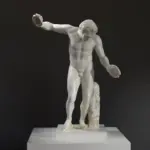 Réplica de la Escultura del Sátiro Danza, inspirada en la obra 'Invitación a la danza'.