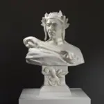 Busto de Dante en el Palais des Beaux-Arts de Lille, escultura clásica.