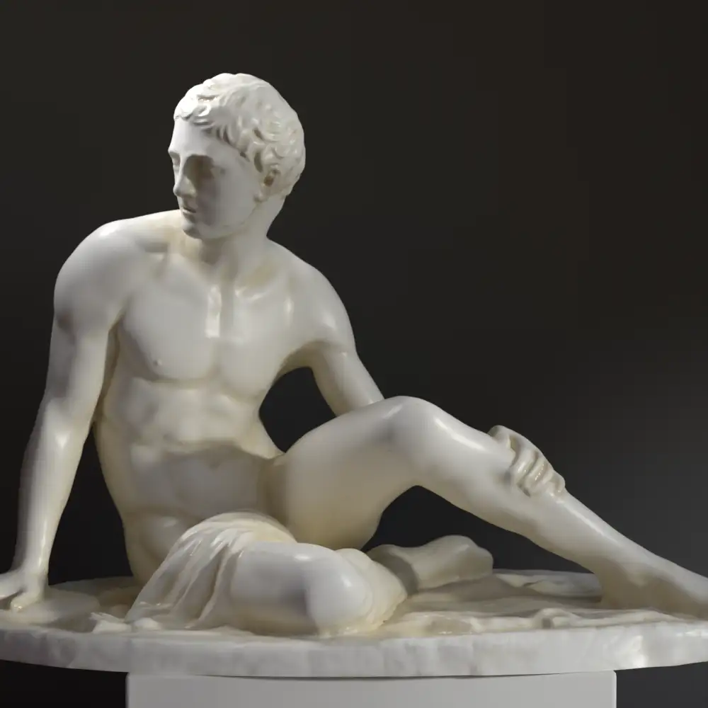 Escultura del Discóbolo en Reposo, una obra que captura la esencia del arte helenístico.