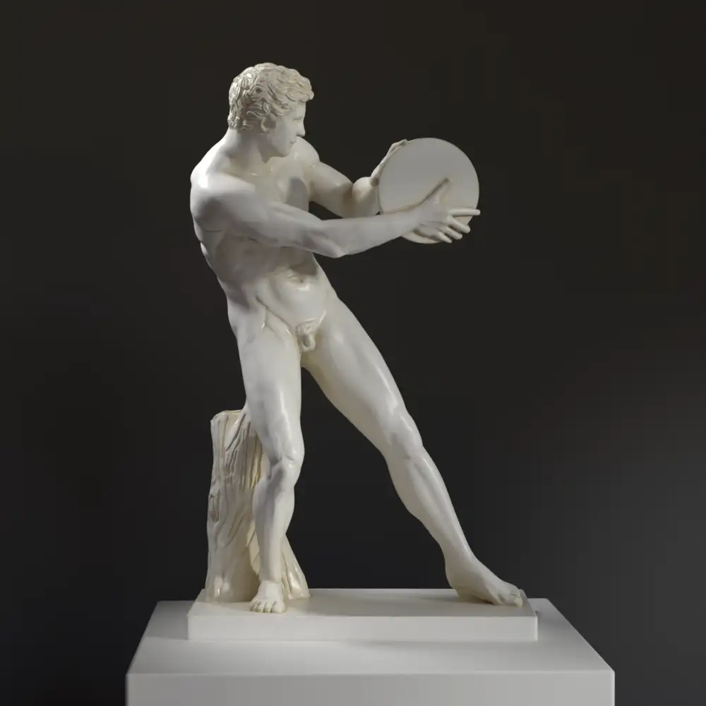 Escultura del Lanzador de Disco, réplica de Mathieu Kessels.