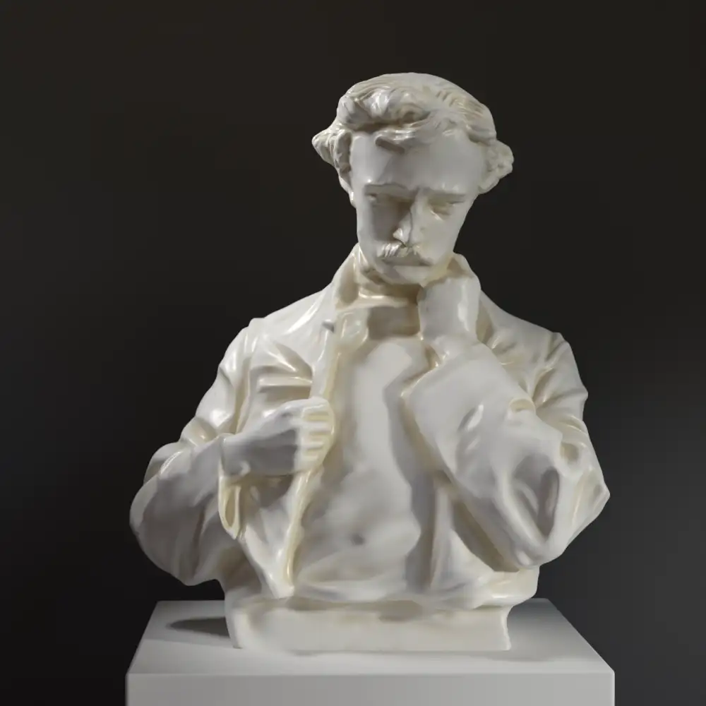 Busto de Edgar Allan Poe en resina de alta calidad.