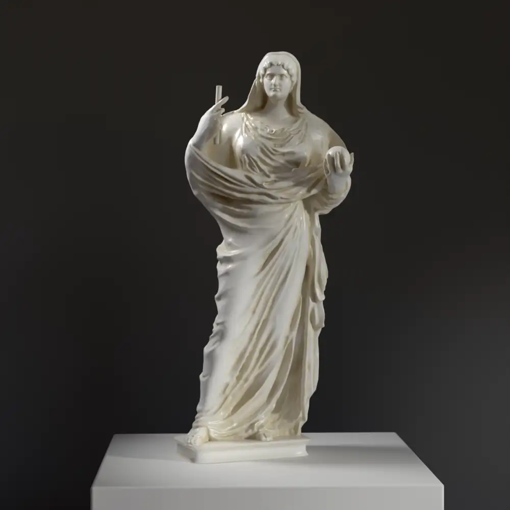 Escultura de Faustina Menor en resina con acabado de mármol.