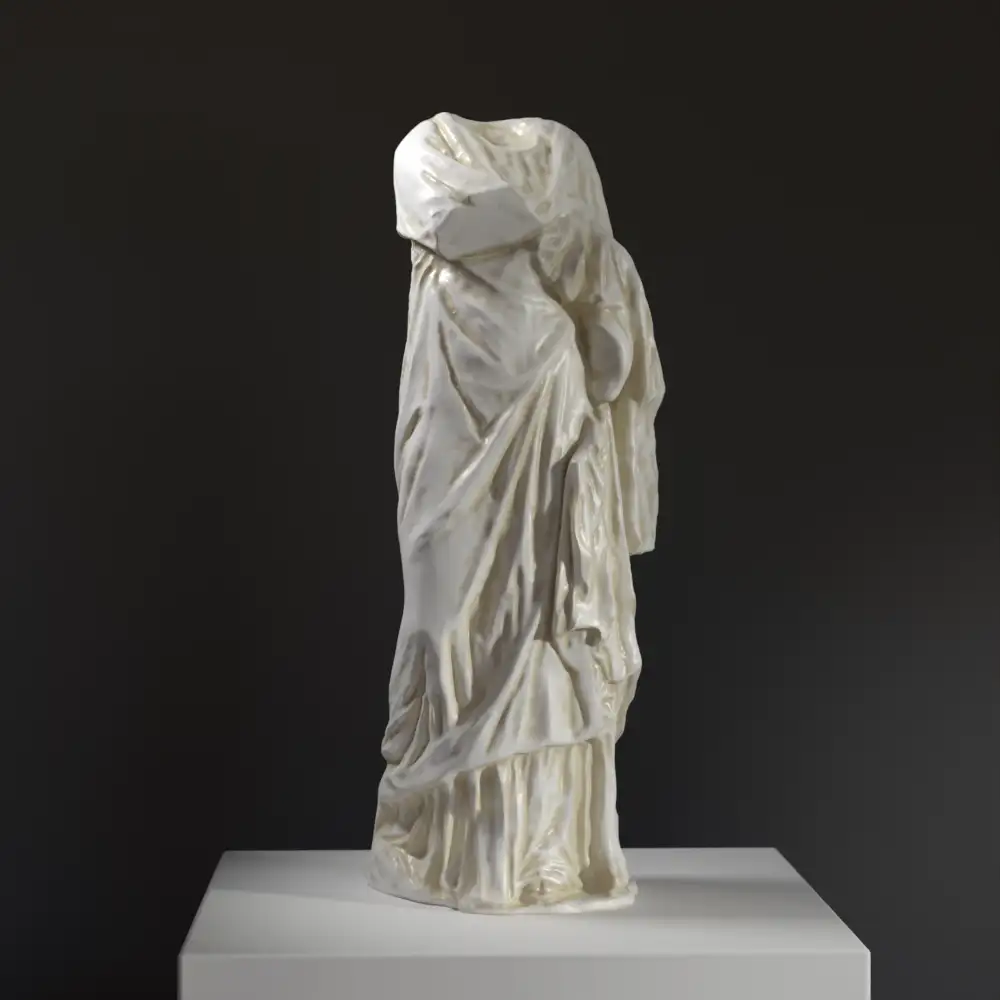 Estatua de Retrato Femenino en resina con pátina que imita mármol.
