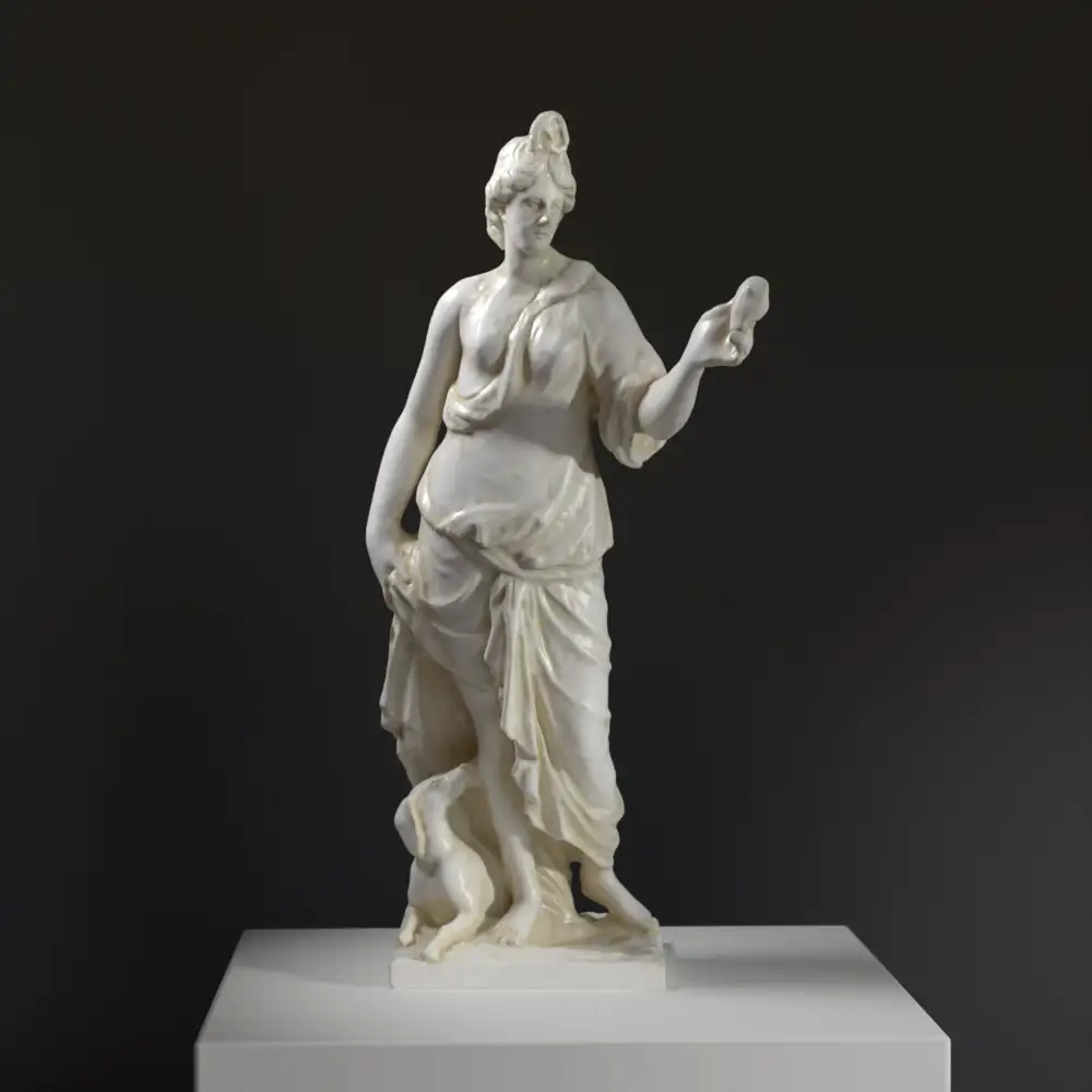 Escultura de Fides en el Palacio de Versalles, Francia, representando la confianza y la fidelidad.
