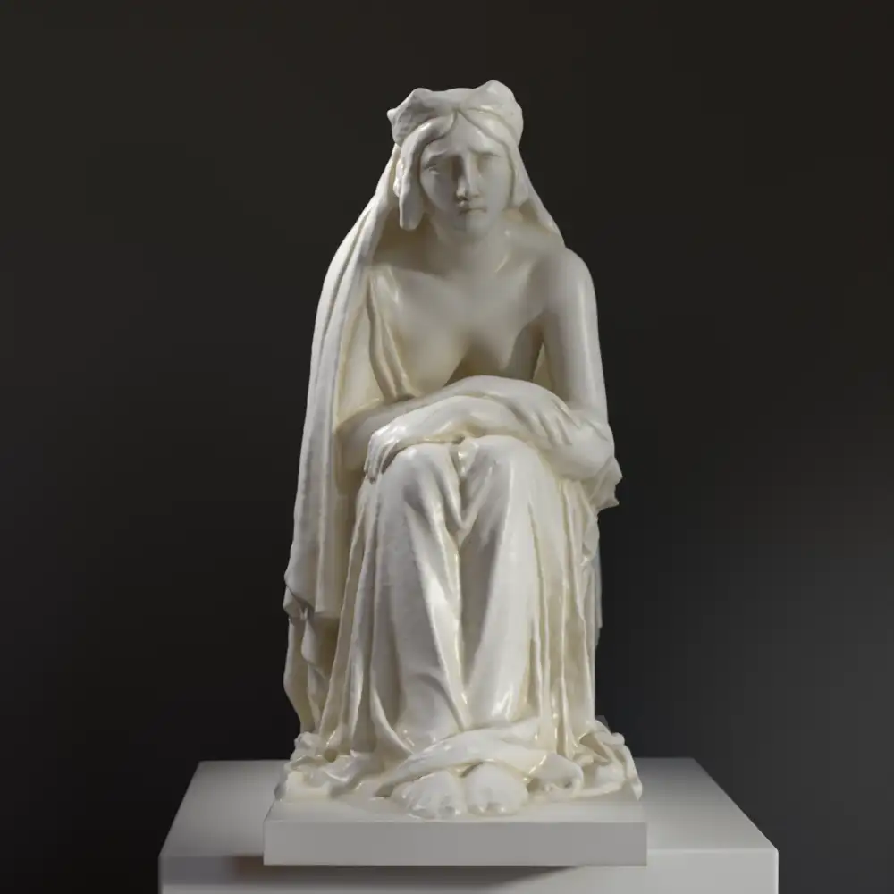 Escultura del Monumento Funerario al Conde Giovan Francesco Mastiani Brunacci en resina con acabado de mármol y bronce.