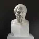 Busto de un Hombre sobre un Herm conocido como Xenócrates, escultura de arte clásico.