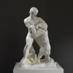 Escultura de Heracles Luchando contra el León, mostrando la feroz batalla entre el héroe y la criatura mitológica.
