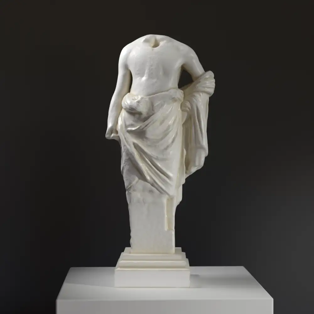 Escultura del Herm de Hermes, destacando su cabeza y torso.