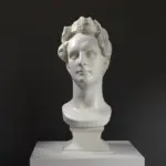 Busto de Lamartine en El Louvre de París, réplica en resina con efecto de mármol y bronce.
