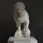Escultura del León en el Louvre, réplica de la estatua Albani.