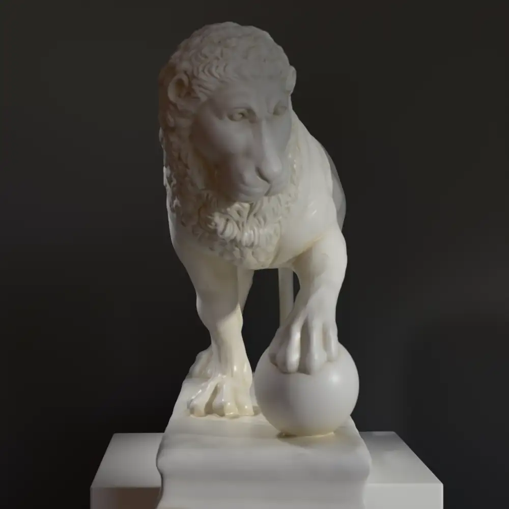 Escultura del León en el Louvre, réplica de la estatua Albani.
