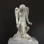 Escultura del Amor y la Fidelidad de Pietro Freccia, mostrando un niño y un perro.