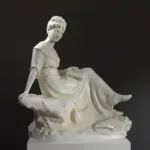 Busto de Marie Bashkirtseff en resina con pátina que imita mármol y bronce.