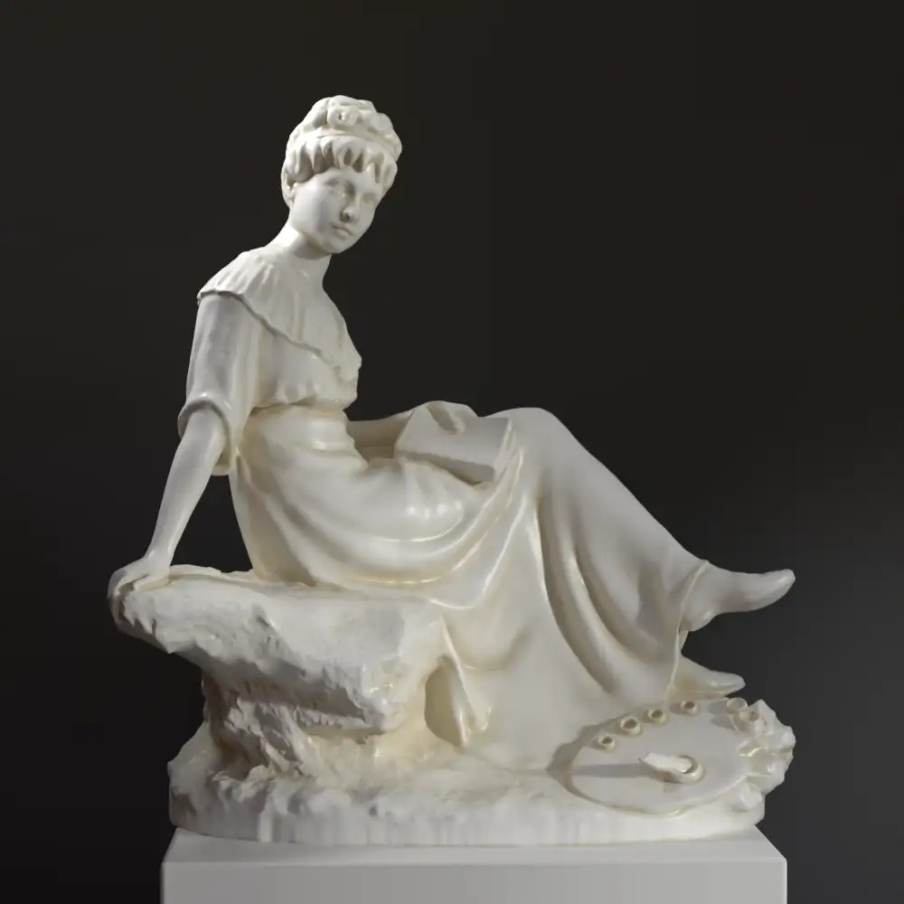 Busto de Marie Bashkirtseff en resina con pátina que imita mármol y bronce.