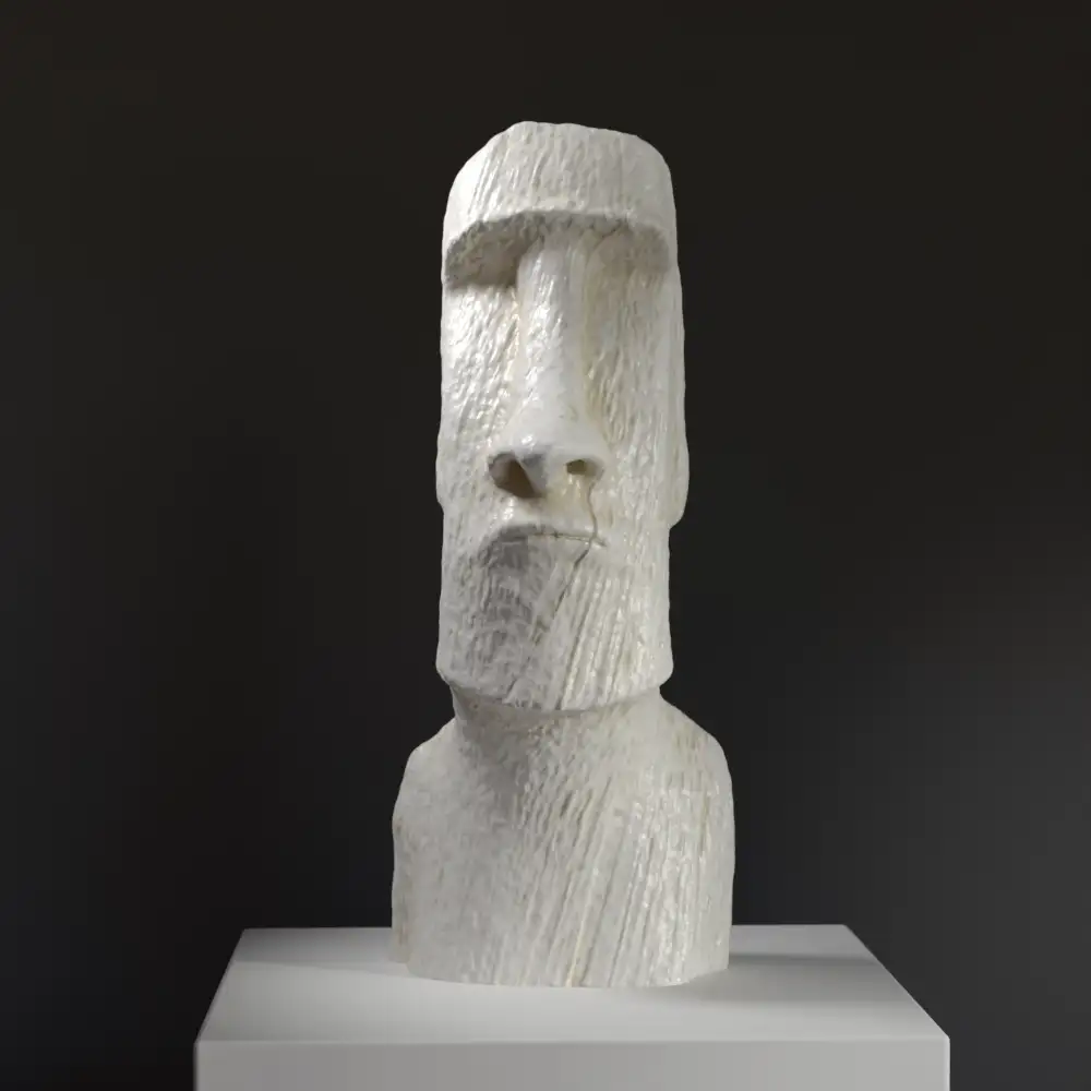 Busto de Cabeza Moai en Rano Raraku, Isla de Pascua.