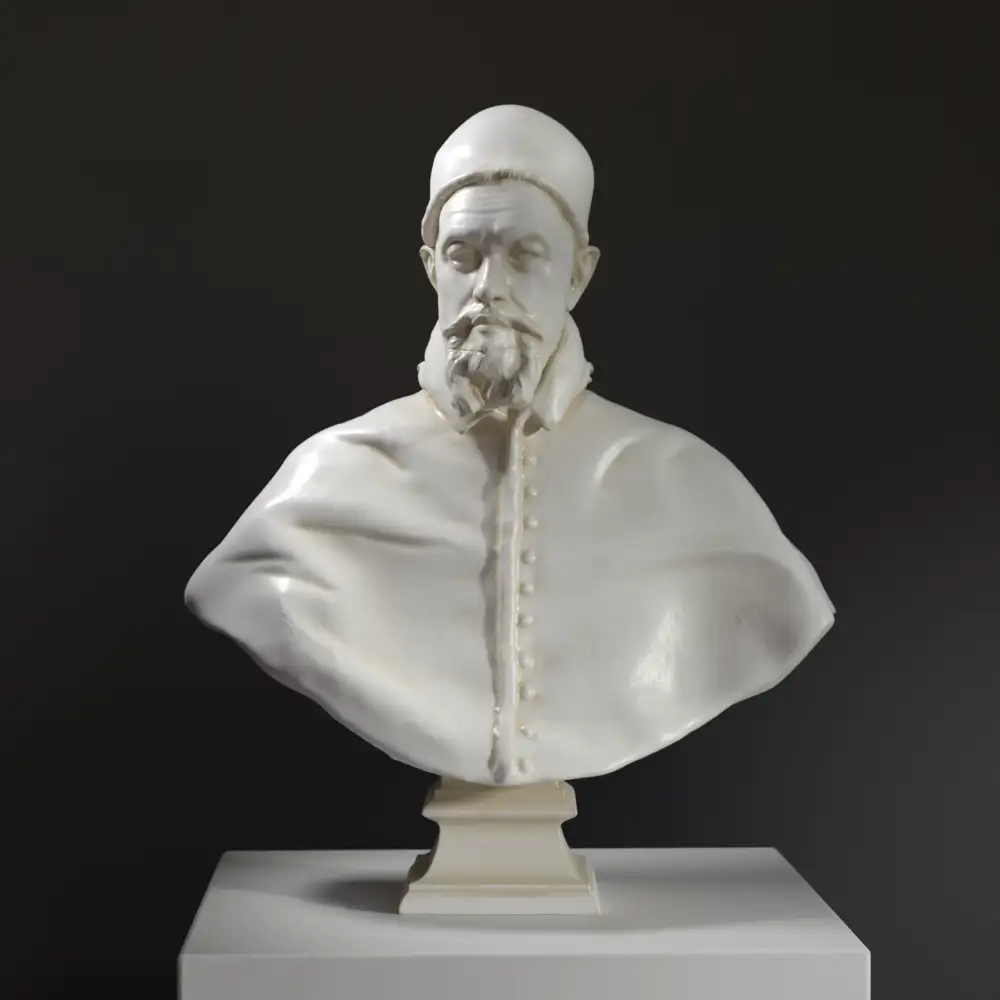Busto de Papa Inocencio X en resina con acabado de pátina.
