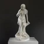 Escultura de Psique 2 en resina con efecto de mármol y bronce.