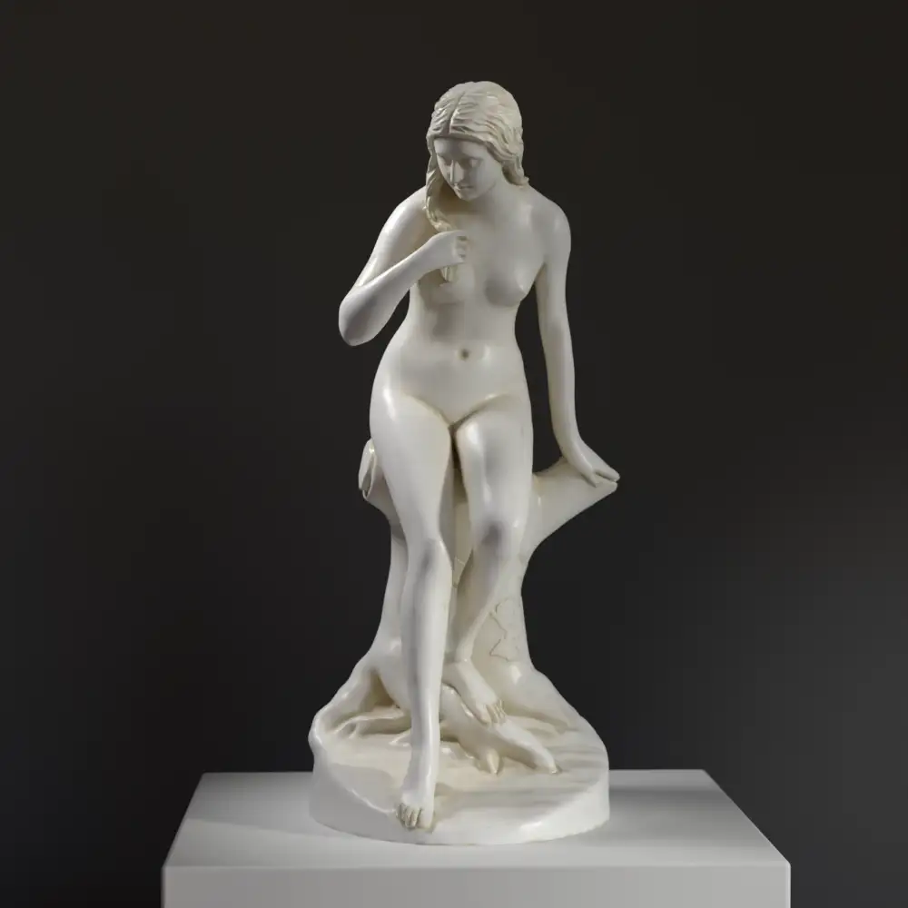 Escultura de Psique 2 en resina con efecto de mármol y bronce.
