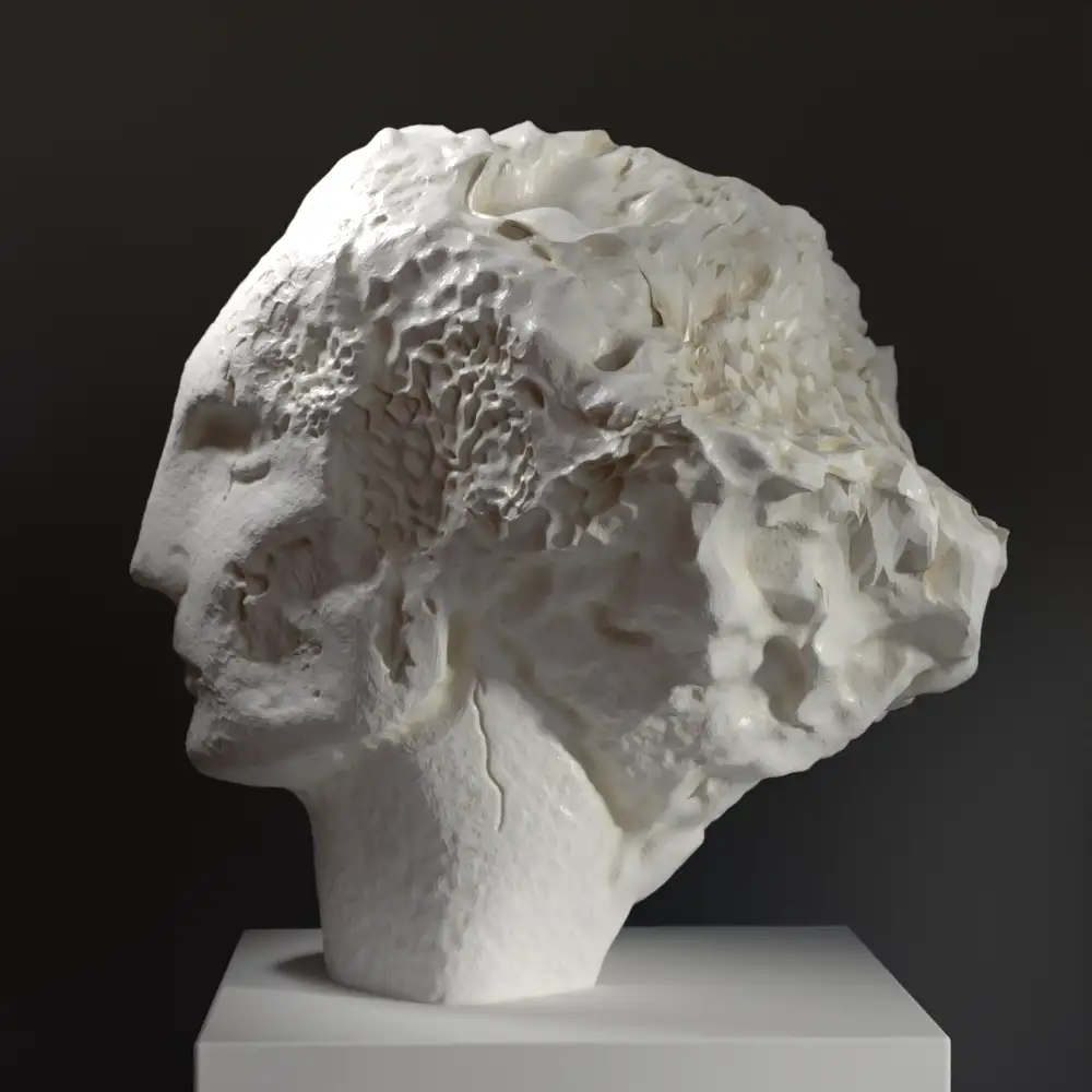 Escultura de Cabeza de Mujer en Cuarcita III de Emily Young.