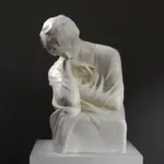 Busto de Recuerdos de Pietro Canonica, réplica en resina con efecto de mármol y bronce.