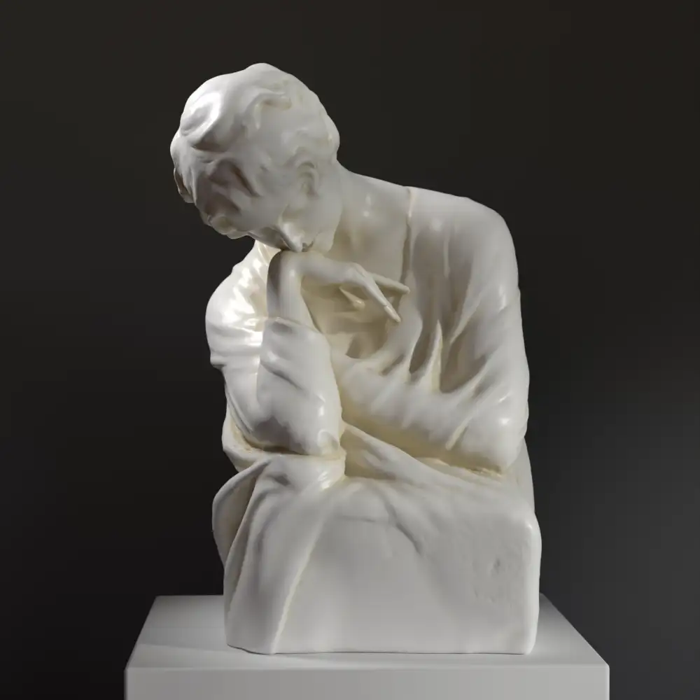 Busto de Recuerdos de Pietro Canonica, réplica en resina con efecto de mármol y bronce.