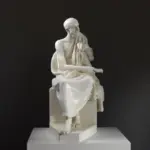 Escultura del Filósofo en Reposo Crisipo en resina con efecto de mármol y bronce.