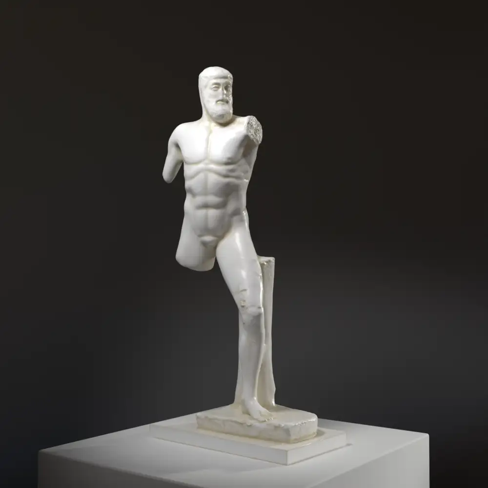 Escultura de Aristogeiton en resina con efecto de pátina.