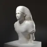 Busto de Bubastis, escultura que representa la parte superior de una estatua de un oficial egipcio.