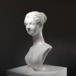 Busto de Olivia Kinnaird en resina con acabado de pátina.