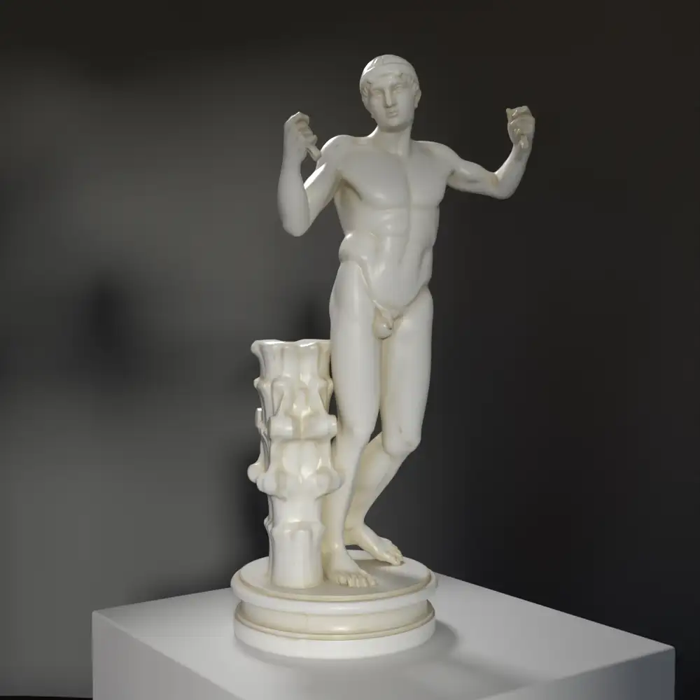 Escultura del Atleta Torlonia, réplica de Policleto Diadumenos en resina.