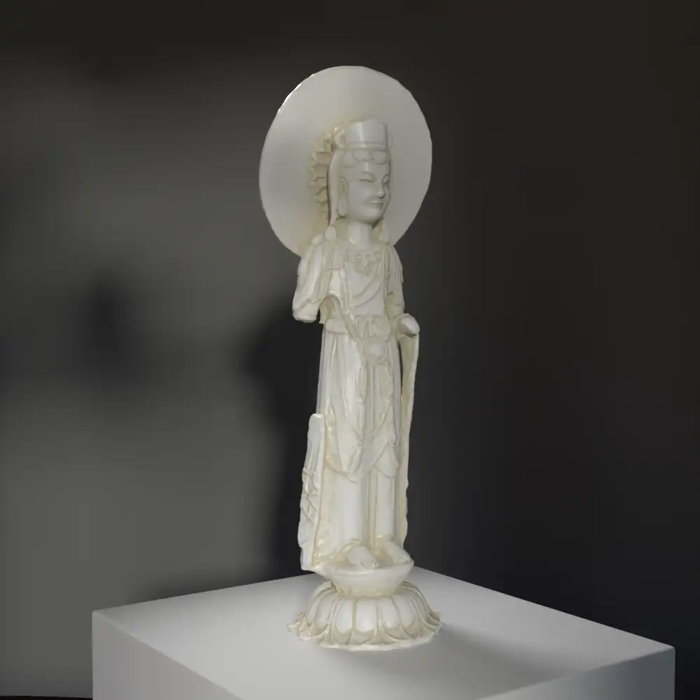 Escultura del Bodhisattva como Loto en el Museo Guimet de París.