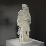 Escultura de Diana con un galgo, inspirada en el Museo de Bellas Artes de Bruselas.
