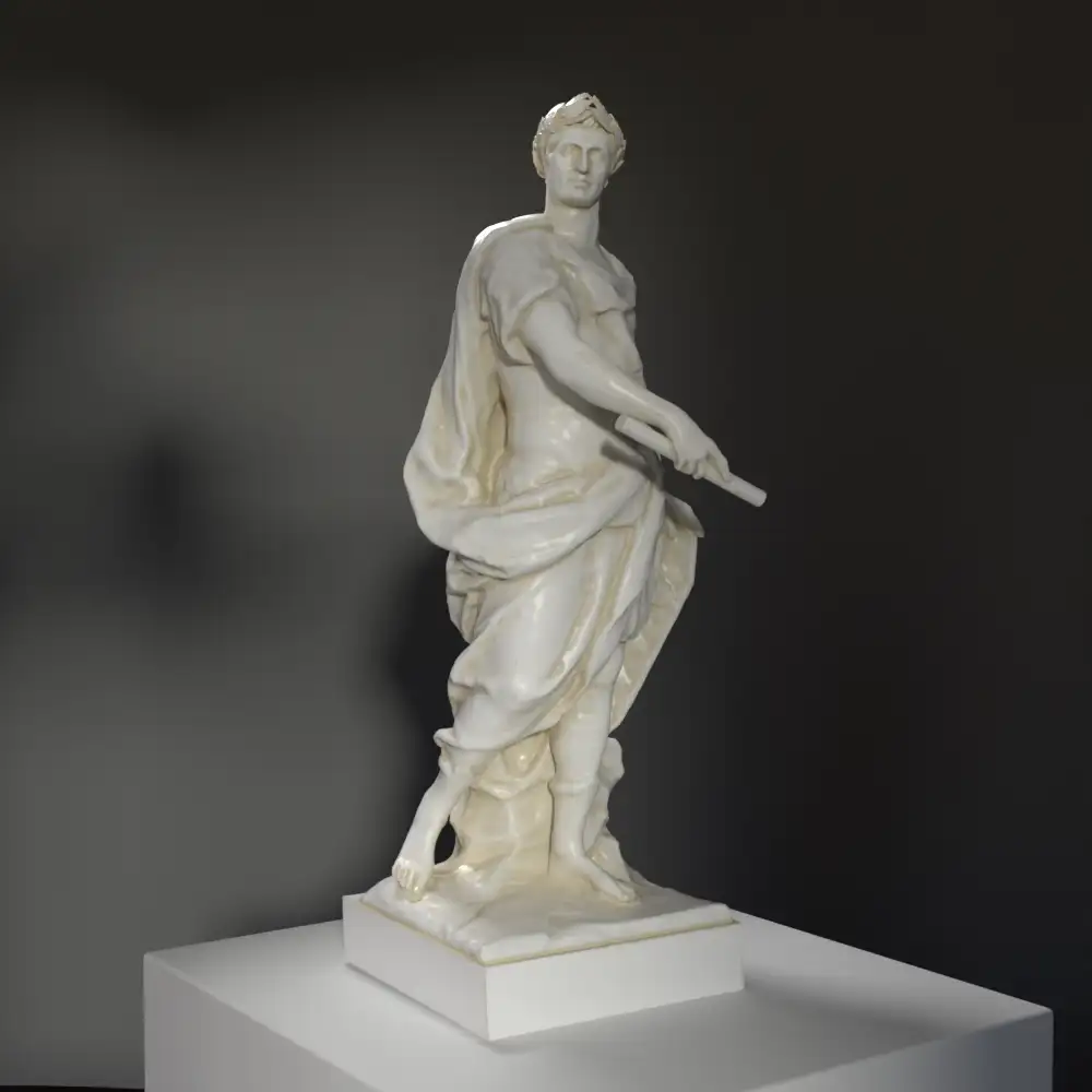 Escultura de Julio César con pátina de mármol y bronce.