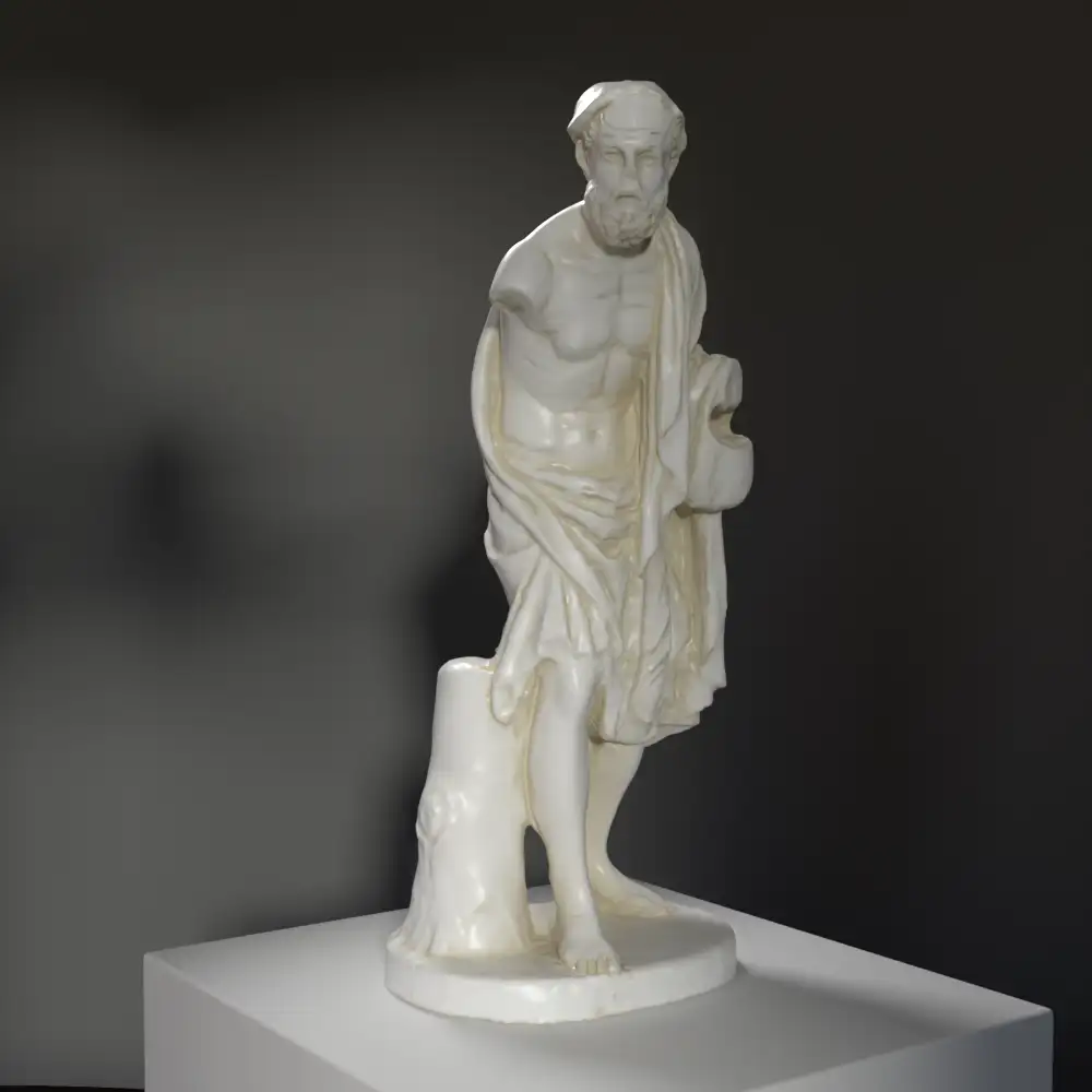 Estatua de un Viejo Pescador en resina con acabado en pátina.