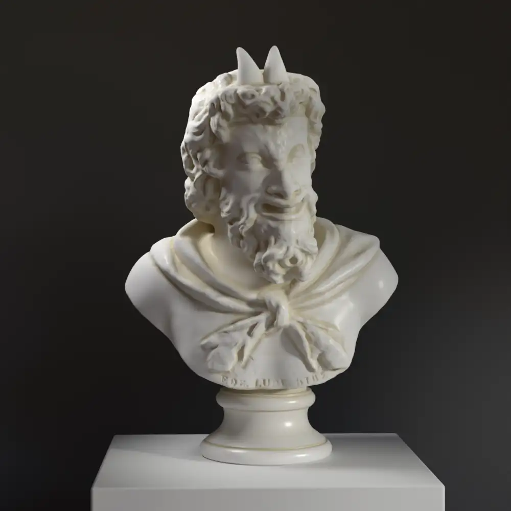 Busto de Pan, escultura que representa al dios griego de la naturaleza.