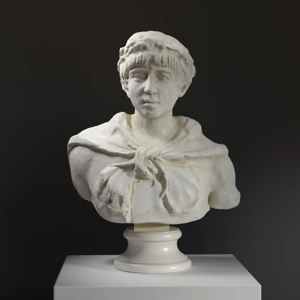Busto de un joven príncipe conocido como Romolo Augustolo, escultura clásica.