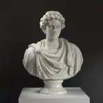 Busto de Marco Aurelio en resina de alta calidad con acabado de pátina.