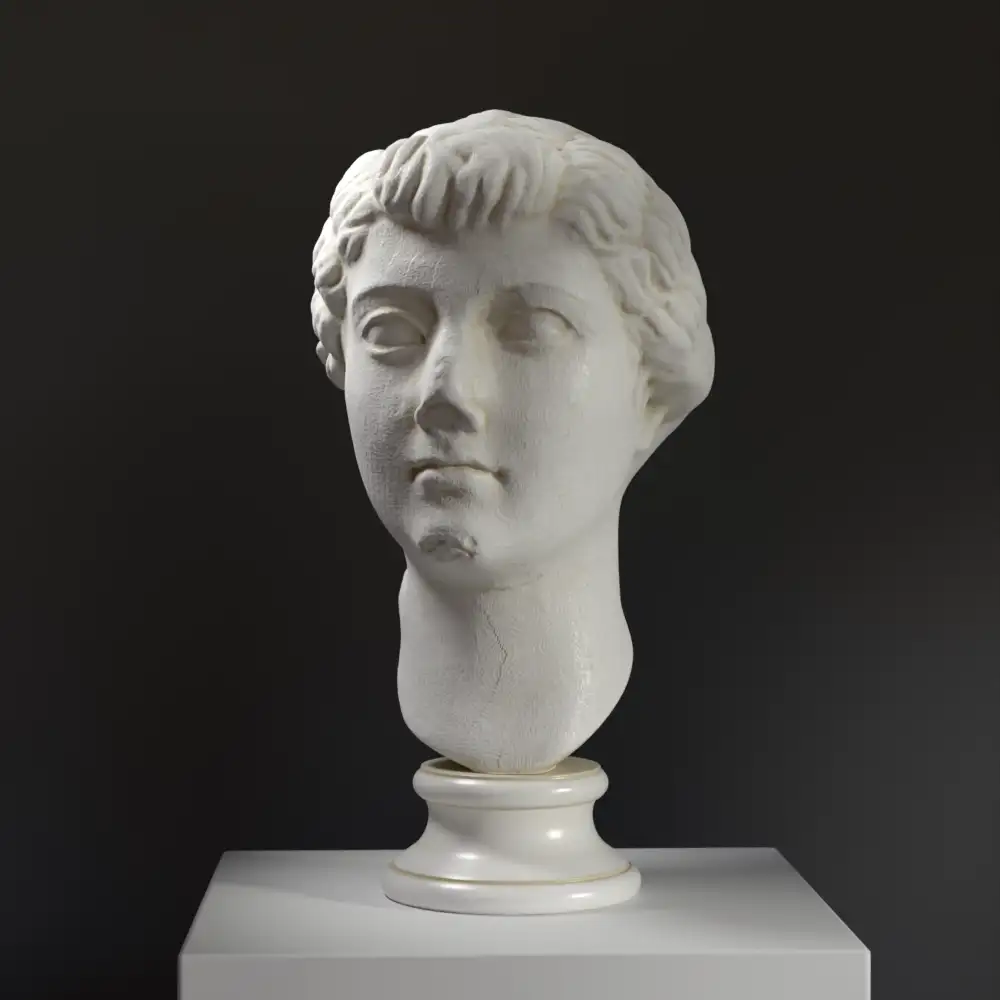 Busto de la Estatua de Livia en resina con efecto de mármol y bronce.