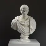 Busto de un Viejo Romano en resina con efecto de mármol y bronce.
