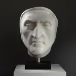Busto de la Máscara de la Muerte de Dante Alighieri en resina con pátina.