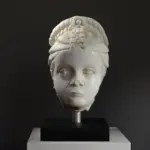 Busto de Cabeza, réplica de una escultura clásica masculina.