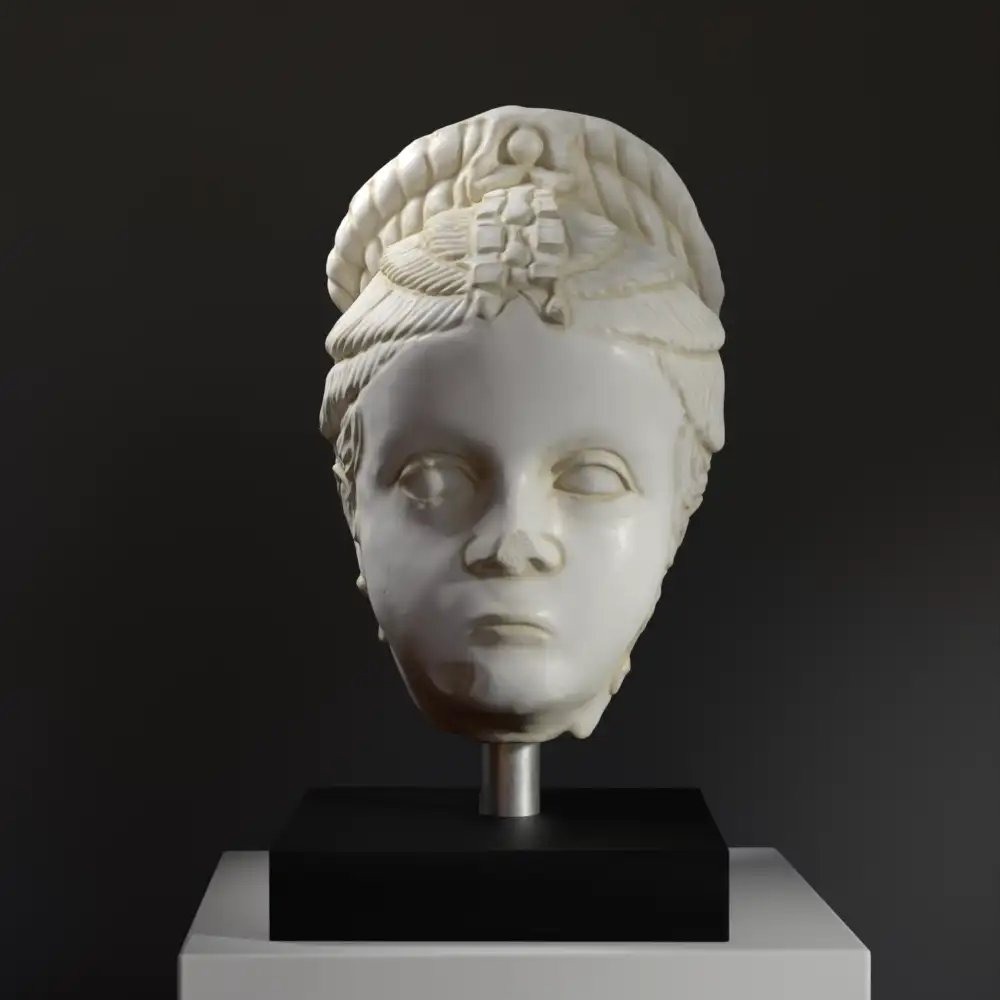 Busto de Cabeza, réplica de una escultura clásica masculina.