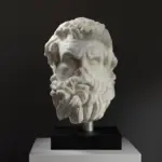 Busto de un Centauro en resina con acabado de mármol.
