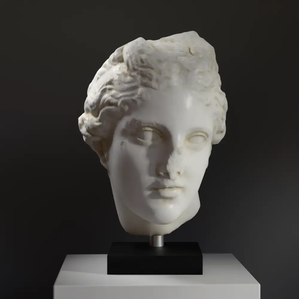 Busto de una Estatua de Afrodita en resina con pátina de mármol y bronce.