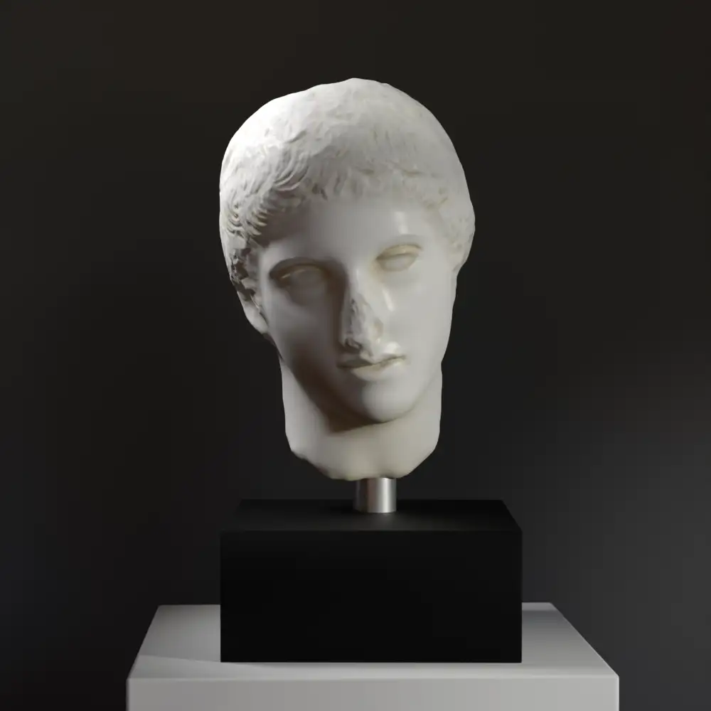 Busto de un Joven Atleta en resina con acabado de pátina.