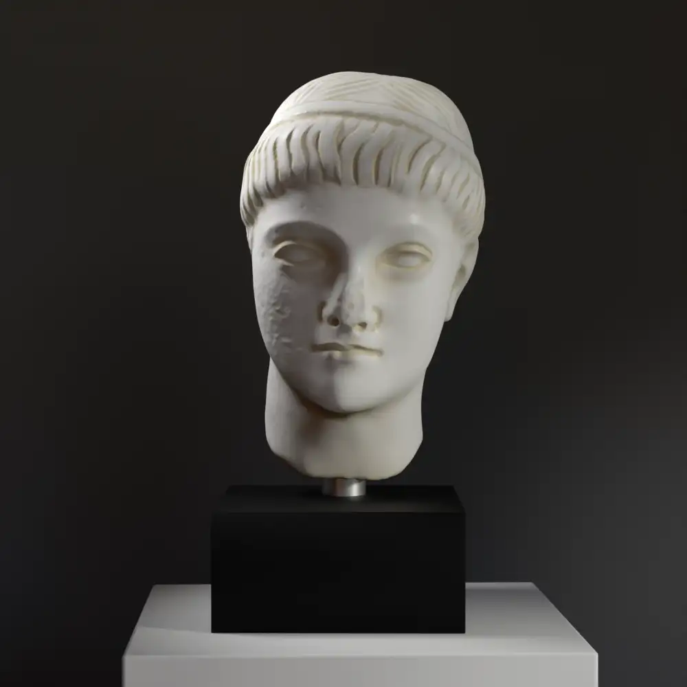 Busto de un Hombre en resina con pátina de mármol y bronce.