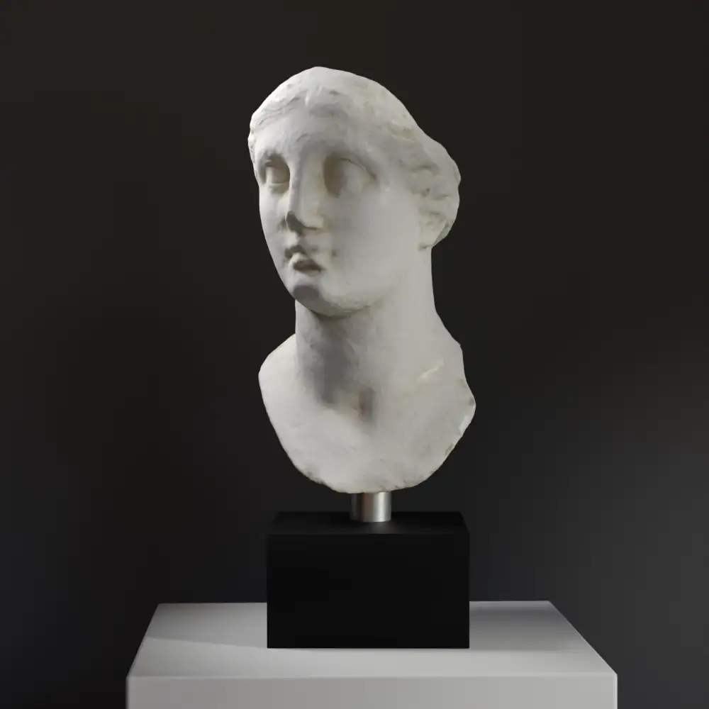 Busto de Berenice I de Egipto, escultura helenística en resina.